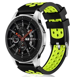 Universal 22mm Silicone Watch Strap - Versatile and Durable Wristband Replacement for 22mm Breathable Band (Black-green)