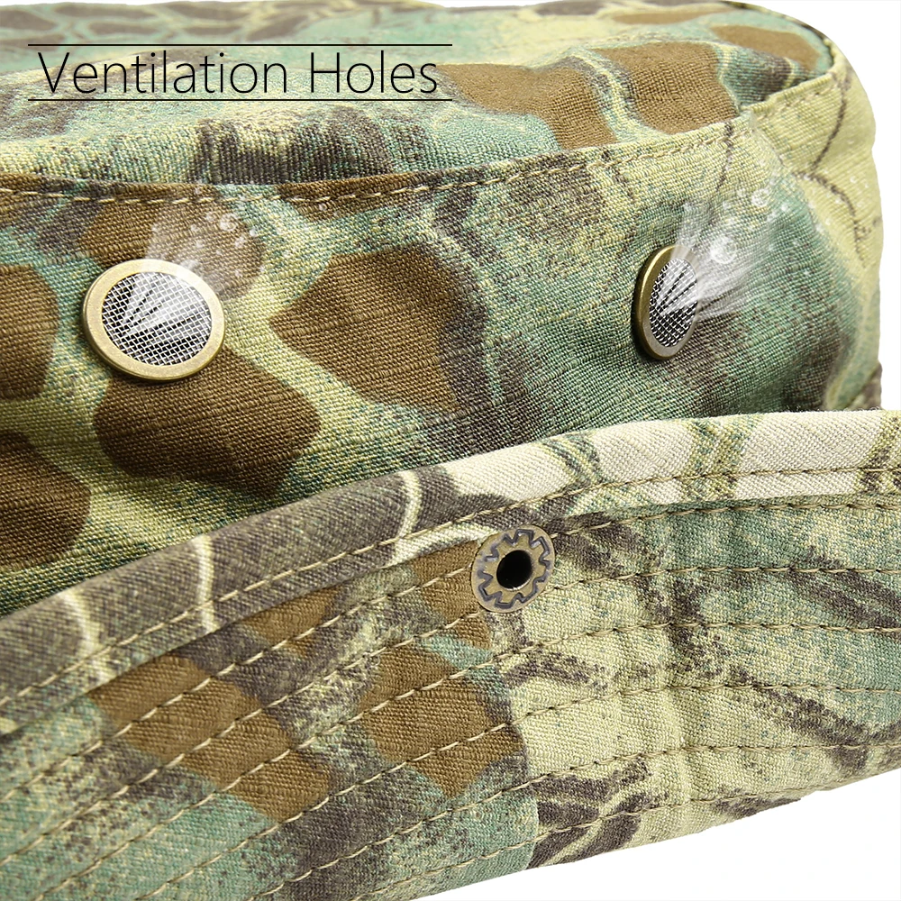 Camo Sport Cap Airsoft Fishing Hiking Hunting Fisherman Camping Panama Bucket Hat Breathable Mesh Sun Boonie Balaclava