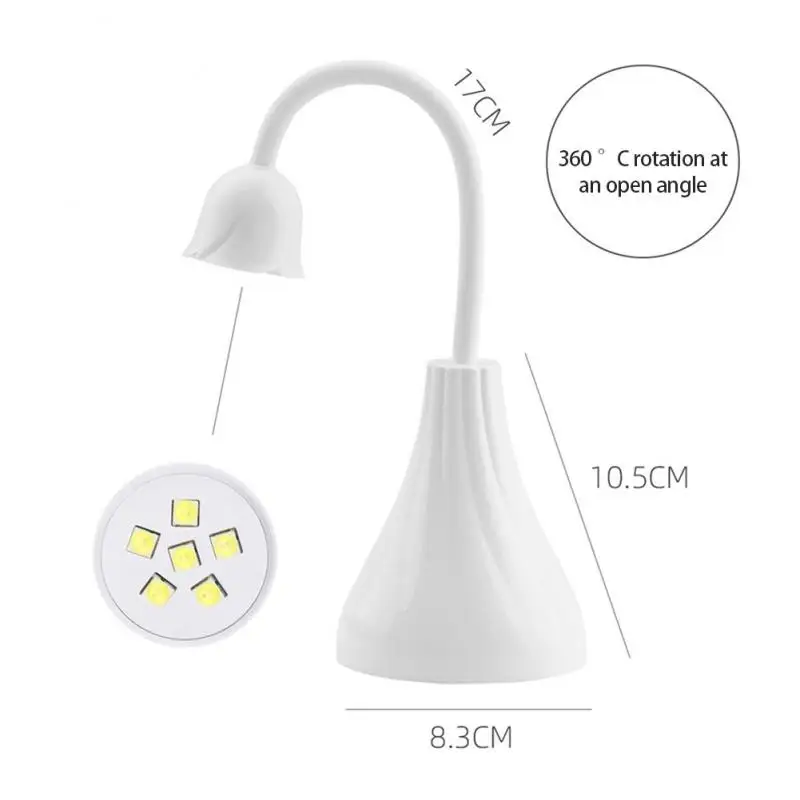 Mini Nail Led Lamp Nail Dryer Rechargeable Uv led Nail Lamp Fast Drying Curing Polish Glue 