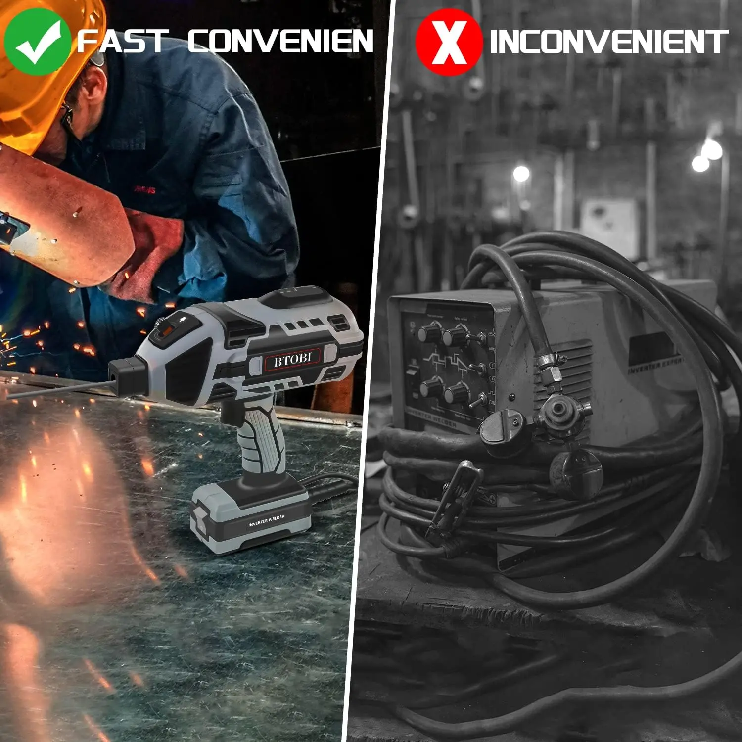Welding Machine Portable ARC Welder Machine Gun IGBT Standing Handheld Welding 6 variable current adjustment