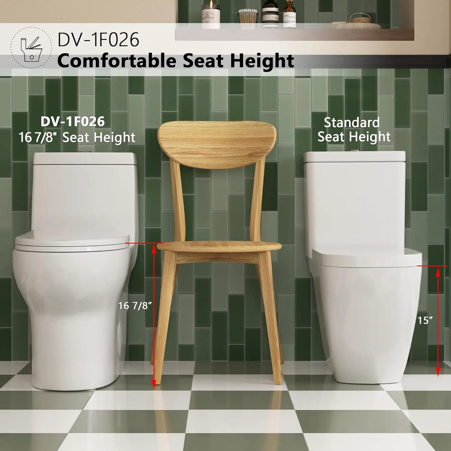 Elongated One Piece Toilet Dual Flush Toilet Comfortable Seat Height Powerful Quiet Modern Standard Toilet