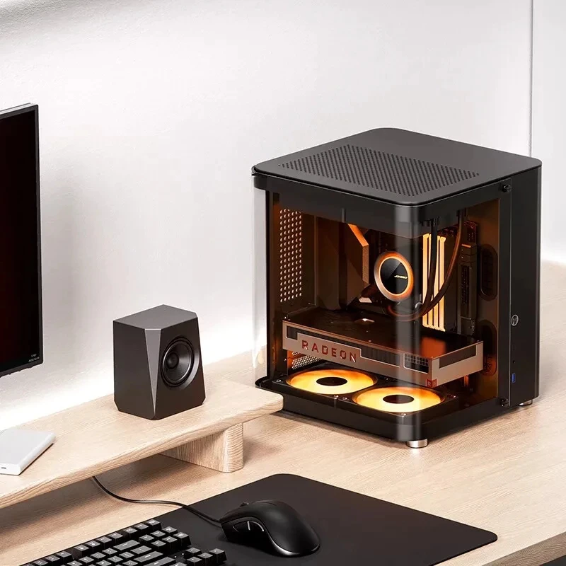 JONSBO TK-1 White/Black chassis MATX hyperbolic transparent sea view room supports 240 water-cooled gaming small chassis