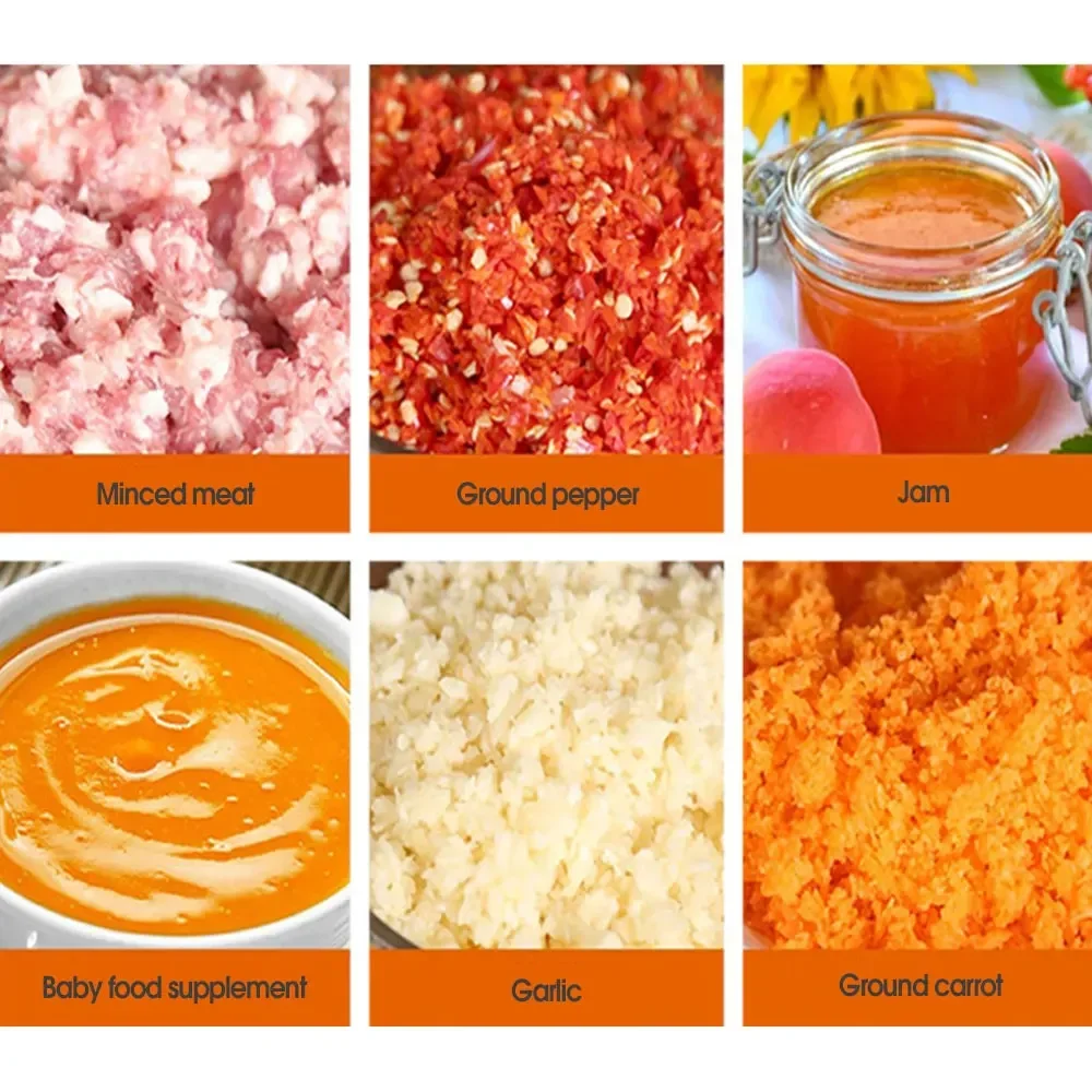 Electric Food Processor Chopper 3 Speeds 5L Blender Meat Grinder For Babyfood Vegetables Onion Garlic Mincer Kitchen Appliances 6