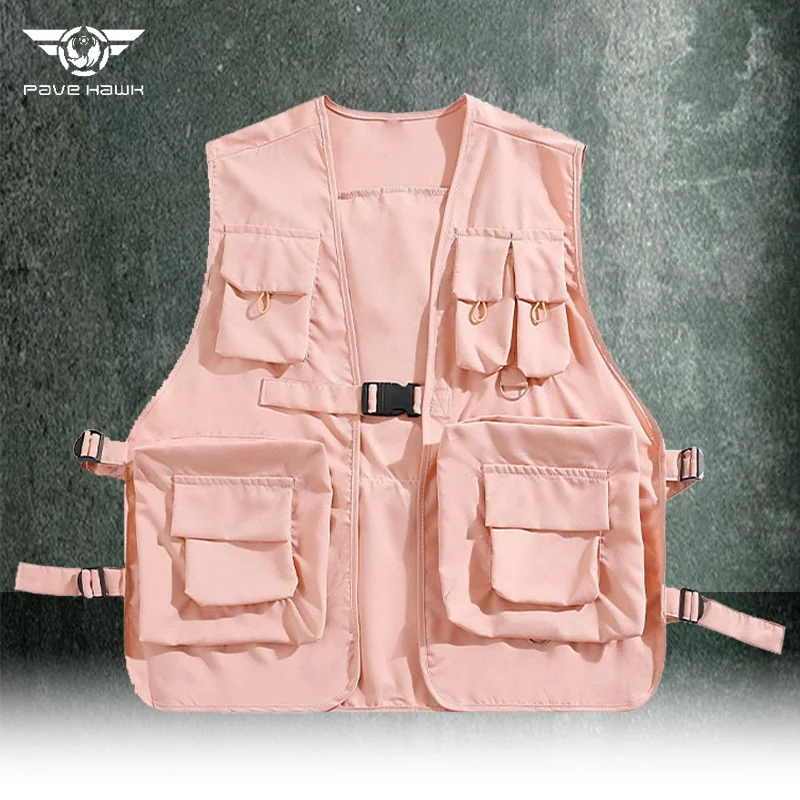 

Multi-pocket Tooling Sleeveless Vest Men's Women's Stylish Casual Hip Hop Tactical Vest Ins Portable Function Tide Waistcoat