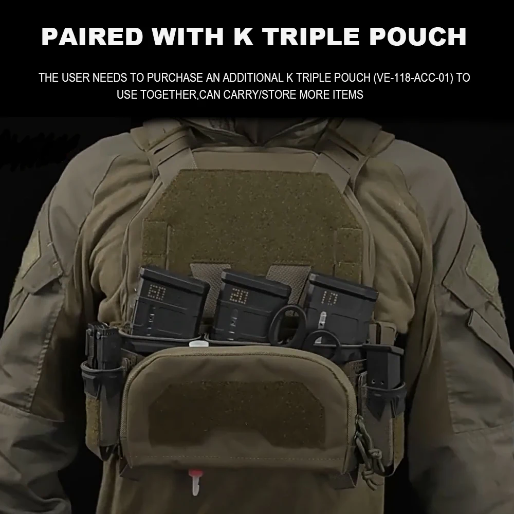 Multi-Caliber Triple Mag Pouch with 2Nd Layer Admin Pouch Agilit