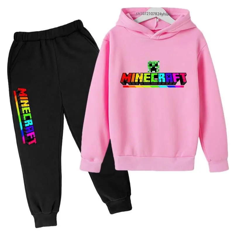 thumbnail image 1 of Conjunto de 2 piezas con capucha y pantalones de jogging para niños de 2 a 13 años, ropa informal con estampado de dibujos animados, para primavera y otoño, 1 of 5