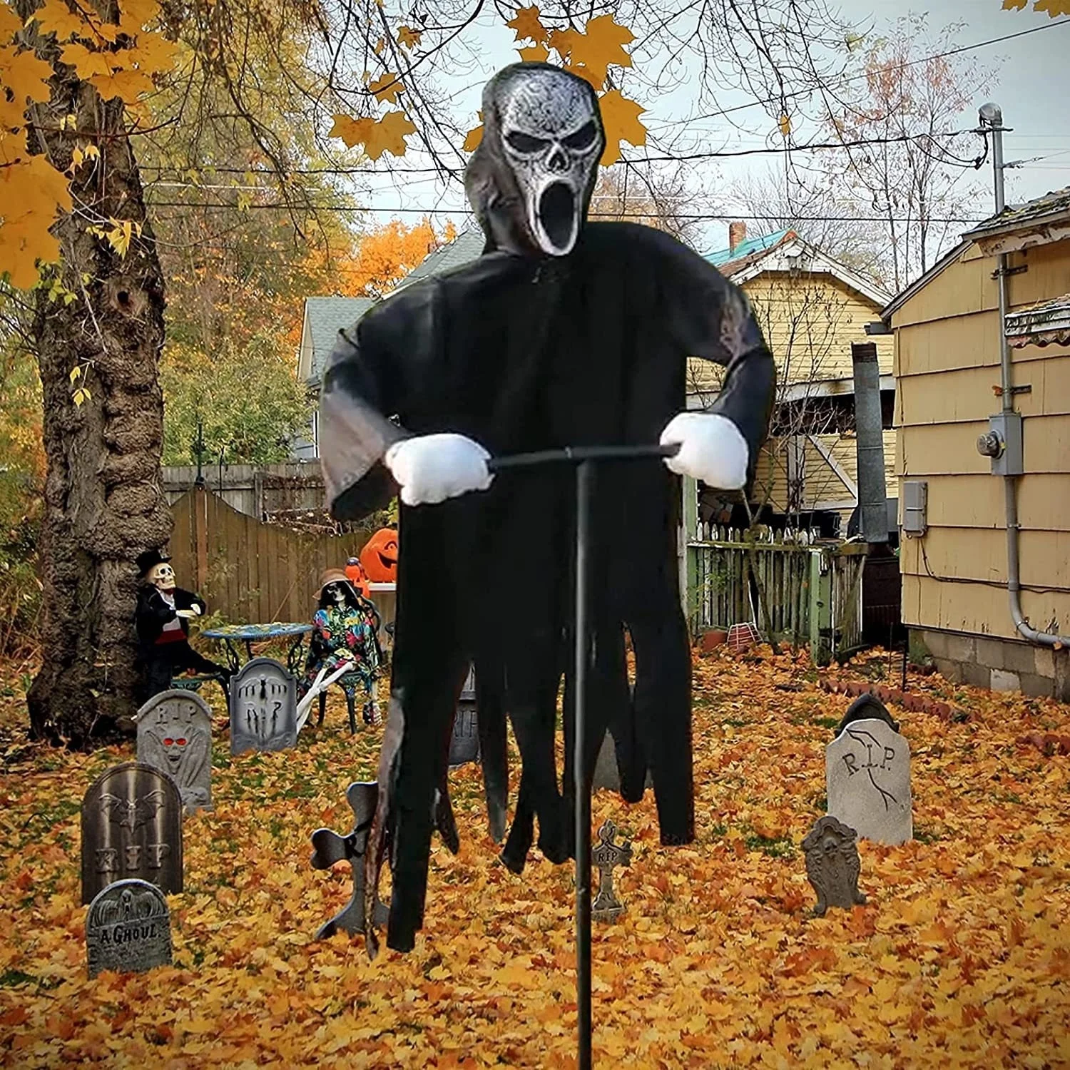 

Halloween Ghost Face Scarecrow Wheat Field Scary Ghosts Decoration Protection Scarecrow Household Outside Screaming Ghost Prop