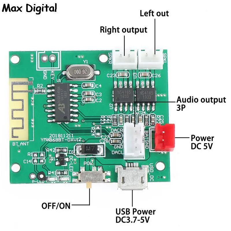 BluetoothAmplifierBoardBluetooth50ModuleStereoPowerAmplifiers