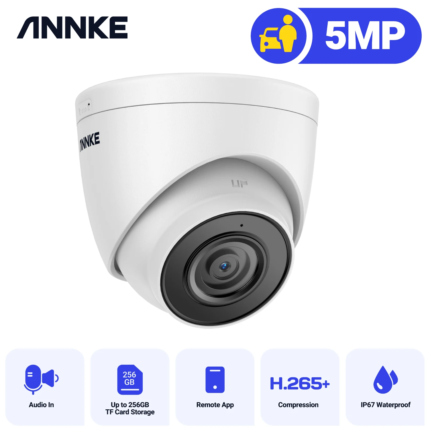 

ANNKE Smart Home 8MP 5MP IP Camera Outdoor IR Network Camera POE Security Cameras H.265+ IP67 Waterproof Surveillance Cameras