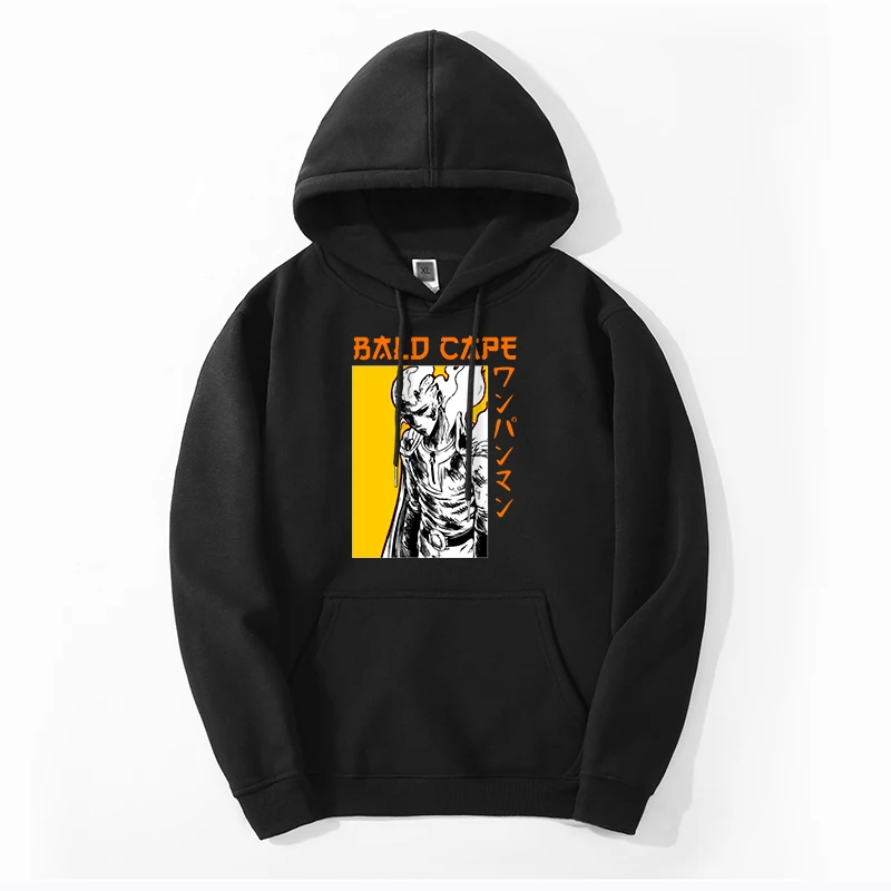 One Punch Man Saitama 2024 Winter Male Fleece Warm Felpa Con Cappuccio Fleece Print Onepunch Anime Pullover Warm Streetwear