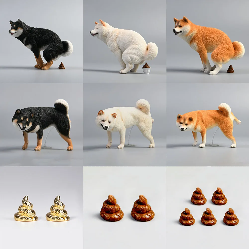 

JXK JXK053 JXK054 1/6 Scale Soldier Scene Accessory Shiba Inu Half Squat Dog Statue Model with Shit For 12 inches Action Figure