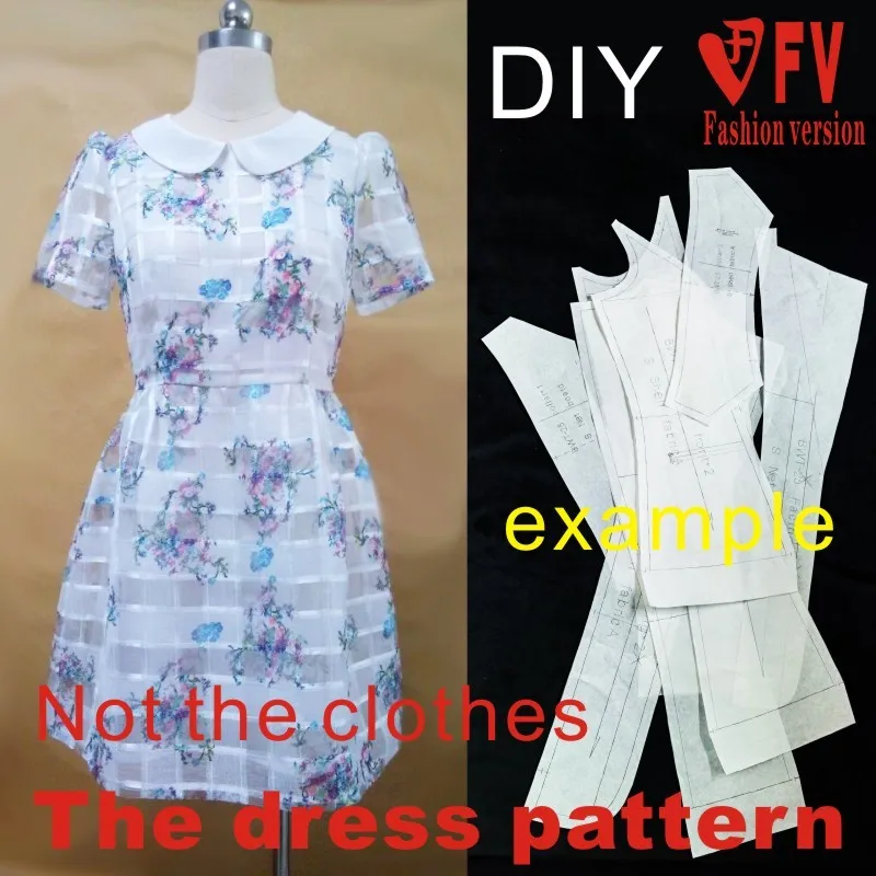 Clothing DIY The dress Dresses Sewing Pattern cutting drawing Women's Dress Sewing Template BLQ-65