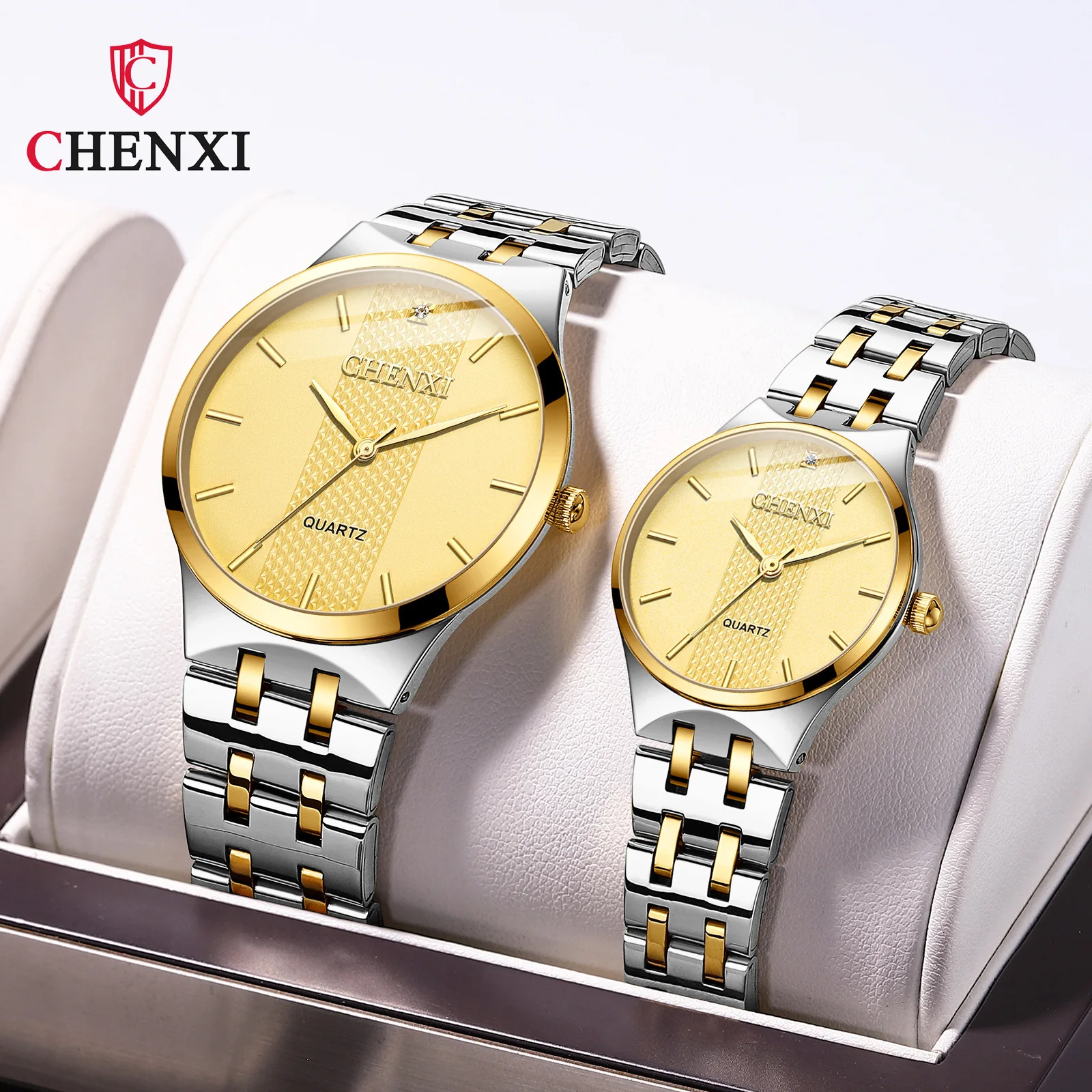 

CHENXI 055B Couple Watch Business Style New Waterproof Men Women Steel Quartz Wrist Watches Gift Relogios Feminino Montres Homme