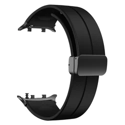 Silicone Sports Band with Magnetic D Buckle Bracelet Wristband (Black-B)