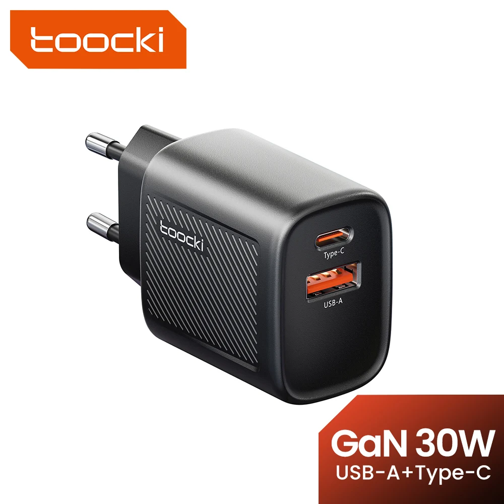 투키 GaN USB C 여행용 충전기 30W 휴대용 USB 고속 충전 퀵차지 타입 C 충전기 (아이폰, 샤오미, 포코용) 영국/한국 플러그