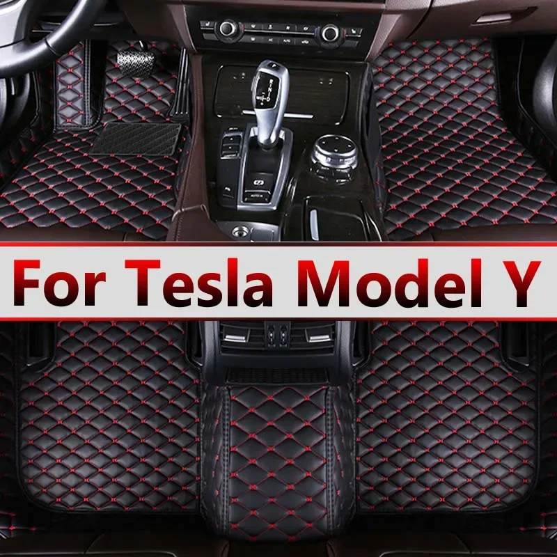 

Автомобильные коврики для Tesla Model Y 7 Seat 2020 2021 2022 2023, кожаный коврик, автозапчасти, напольный ковер, аксессуары для автомобиля