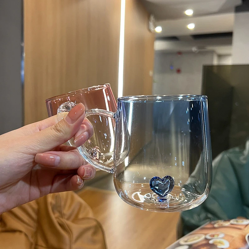 

Креативные стеклянные чашки для влюбленных, градиентные эротические чашки с теплым сердцем для пары, чашка для молока, сока, кофе, чашка для воды, кофейные зеркальные очки, подарок