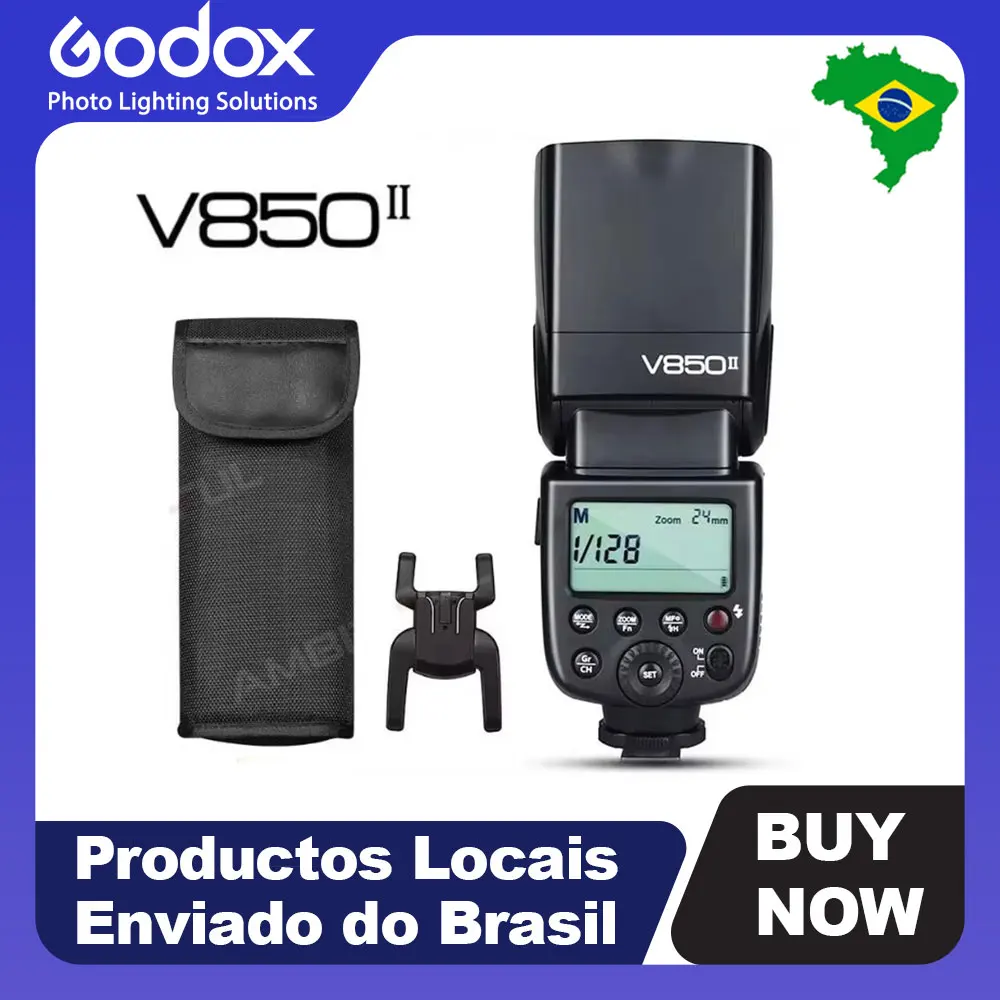 【Do Brasil】Flash de Câmera Godox V850II para Canon Nikon Pentax Olympus