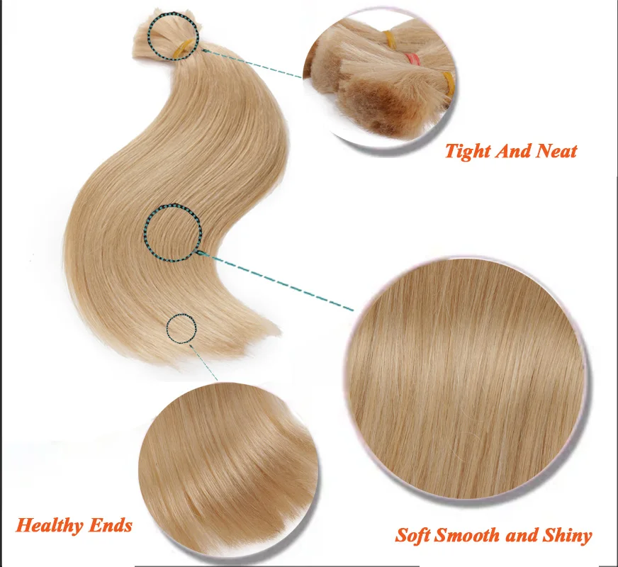 Human Hair Bulk Hair Straight Vietnam Remy Straight Bulk 16-28inch 100g Natural Brown Extension No Weft