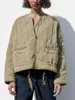 TRAFZA Women's Diamond Print Cotton Jacket Round Neck Loose Long Sleeve Cotton Jacket Vintage Fashion Pocket Warm Zip Jacket 3
