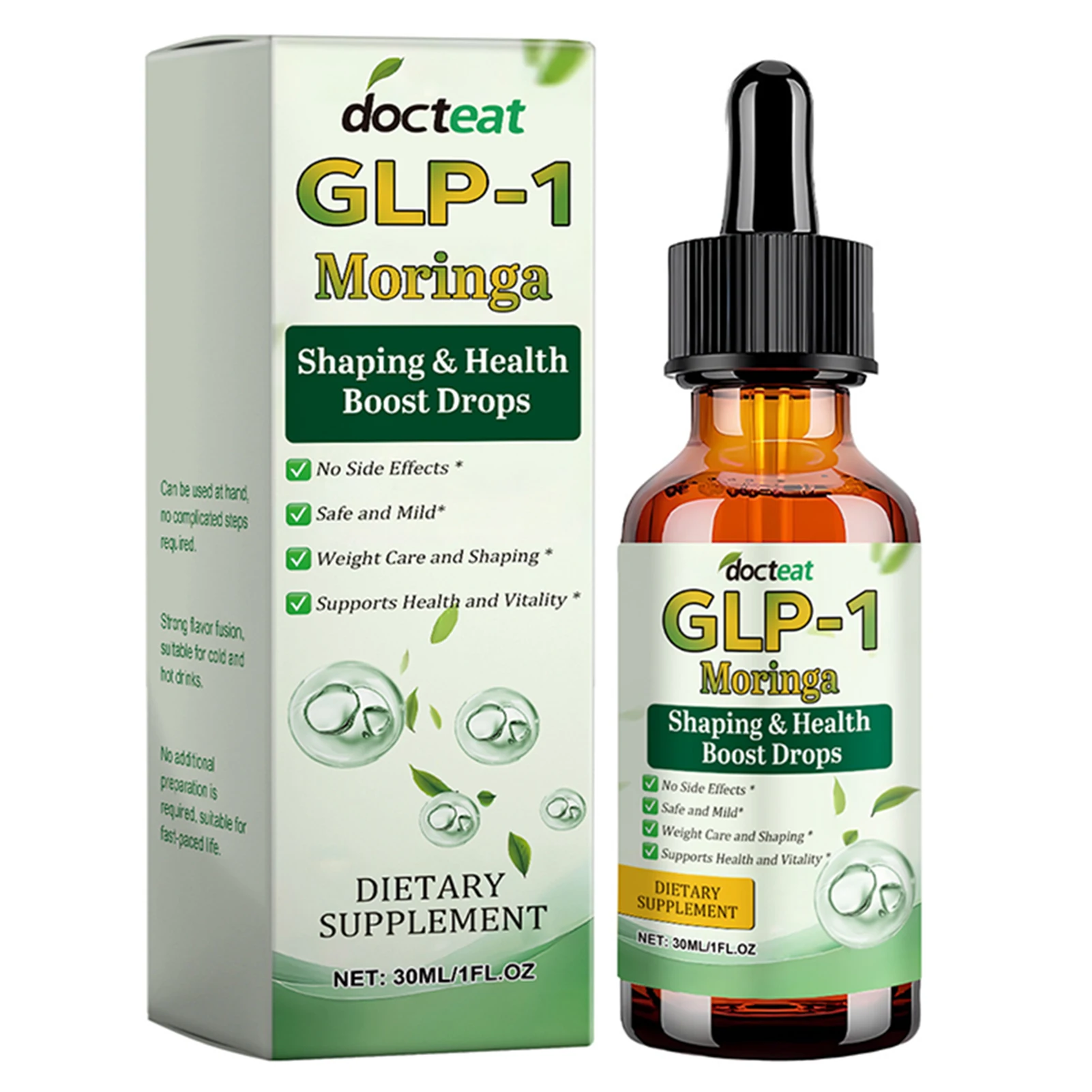 30 мл GLP-1 Moringa Drops GLP-1 Moringa Slimming Health Boost Drops Gut Digestive Імунна енергія Support Weight Management