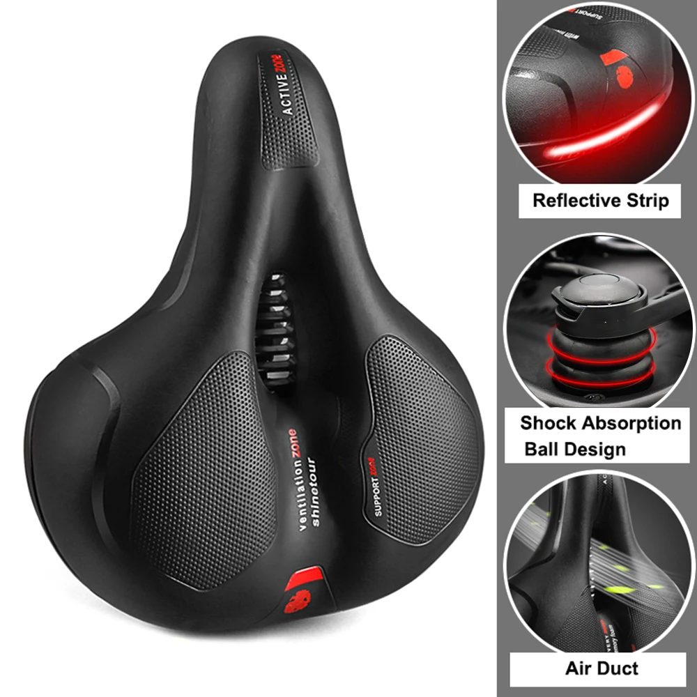 Bicycle Saddle Hollow Breathable Shock Absorbing Comfortable For Men Women MTB Road Bike