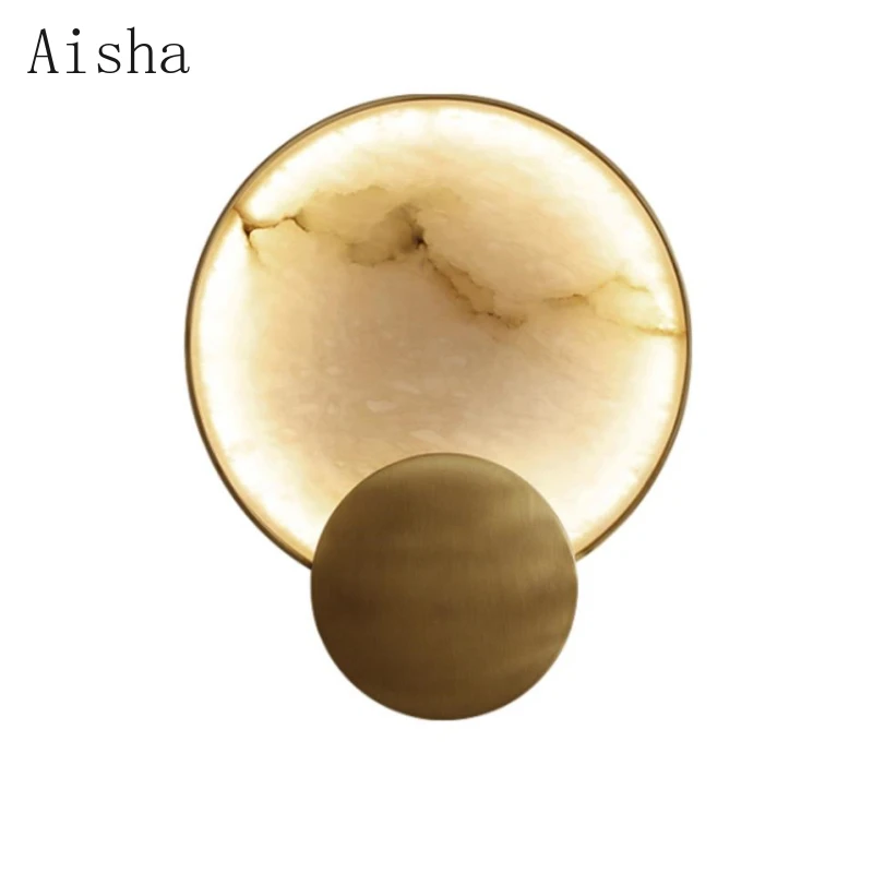 

Modern Wall Lamp Round Marble LED Wall Light Luxury Living Room Bedside Lamp Aisle Lighting Decorative Lamps Outdoor Lighting