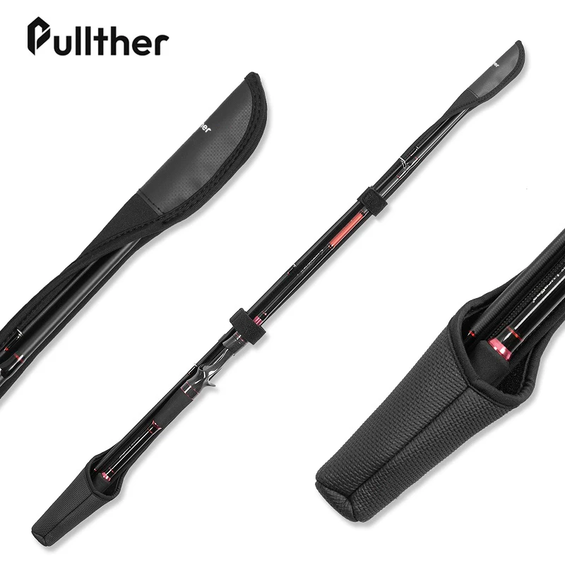 Pullther 플라이 낚시대 보호 외장 케이스 홀더 조정 가능한 길이 로프 스트..