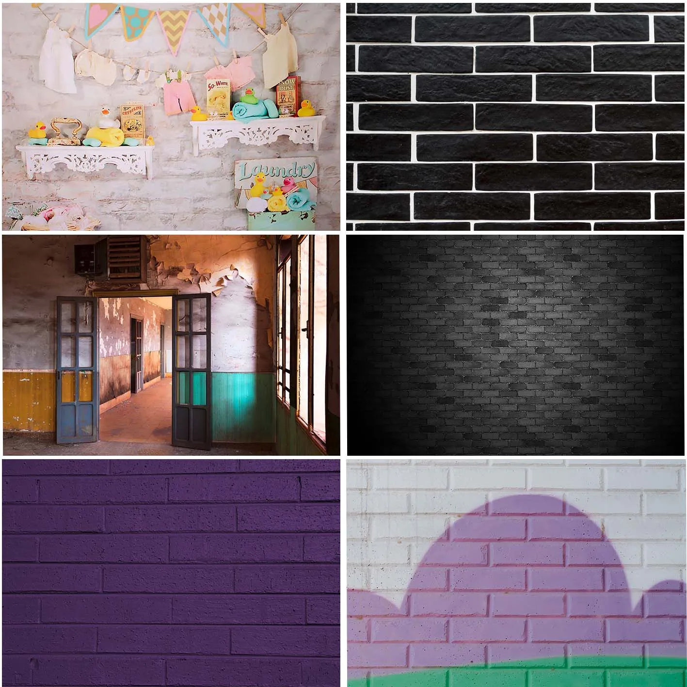 

Brick Wall White Black Pink Backgrounds For Home Indoor Interior Decoration For Children Family Portrait Customize Bakcdrops