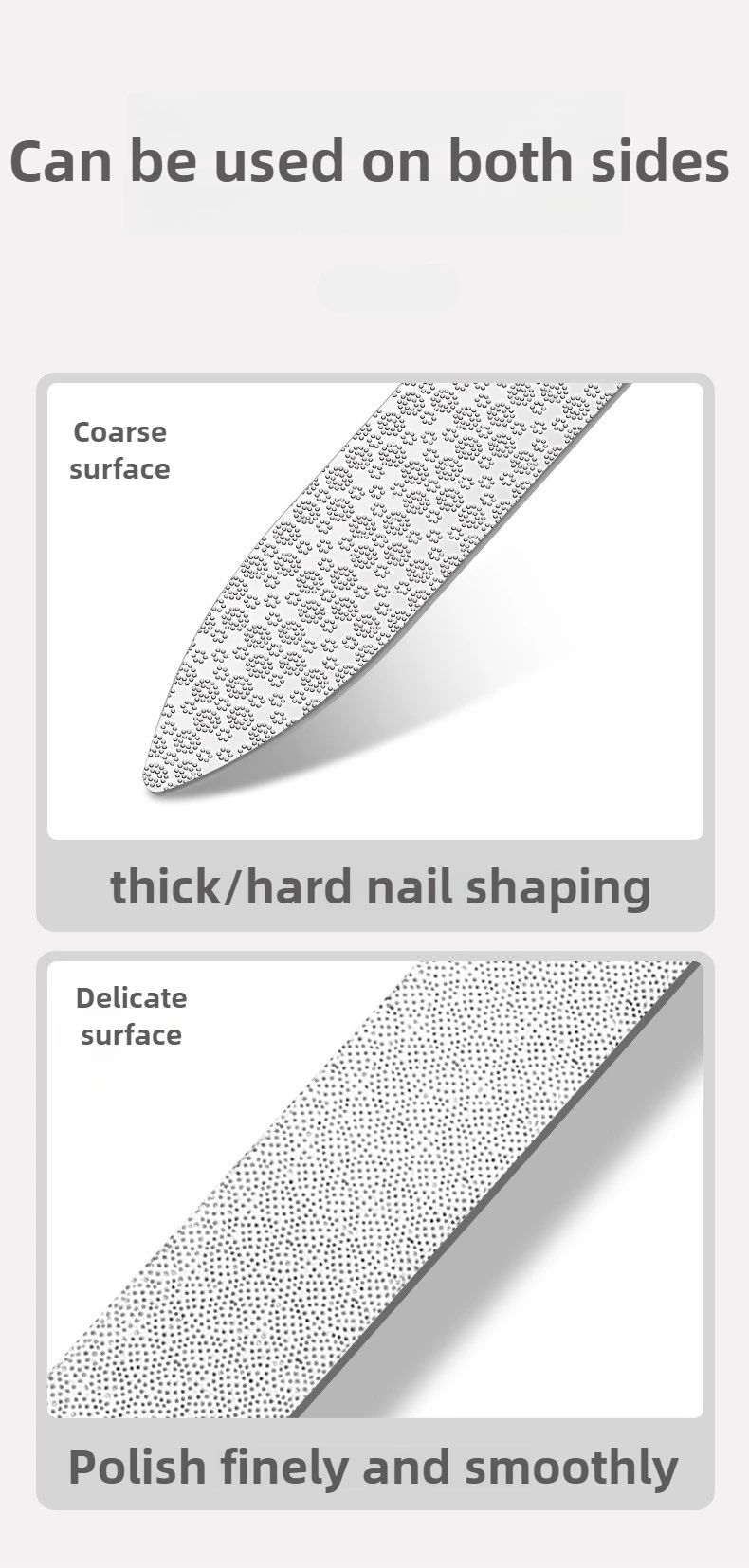 Edelstahl Doppelseitige Nagelfeile Styling Zubehör Nagellackentferner Für Puffer Maniküre Werkzeuge Für Salon Zuhause Und Reisen – Detail 7