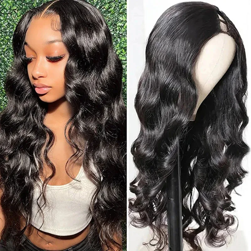 

V Part Wig Human Hair 180% Cheap Body Wave Human Hair Wigs For Women Glueless No Leave Out Virgin Brazilian Wavy Hair Wigs Sale