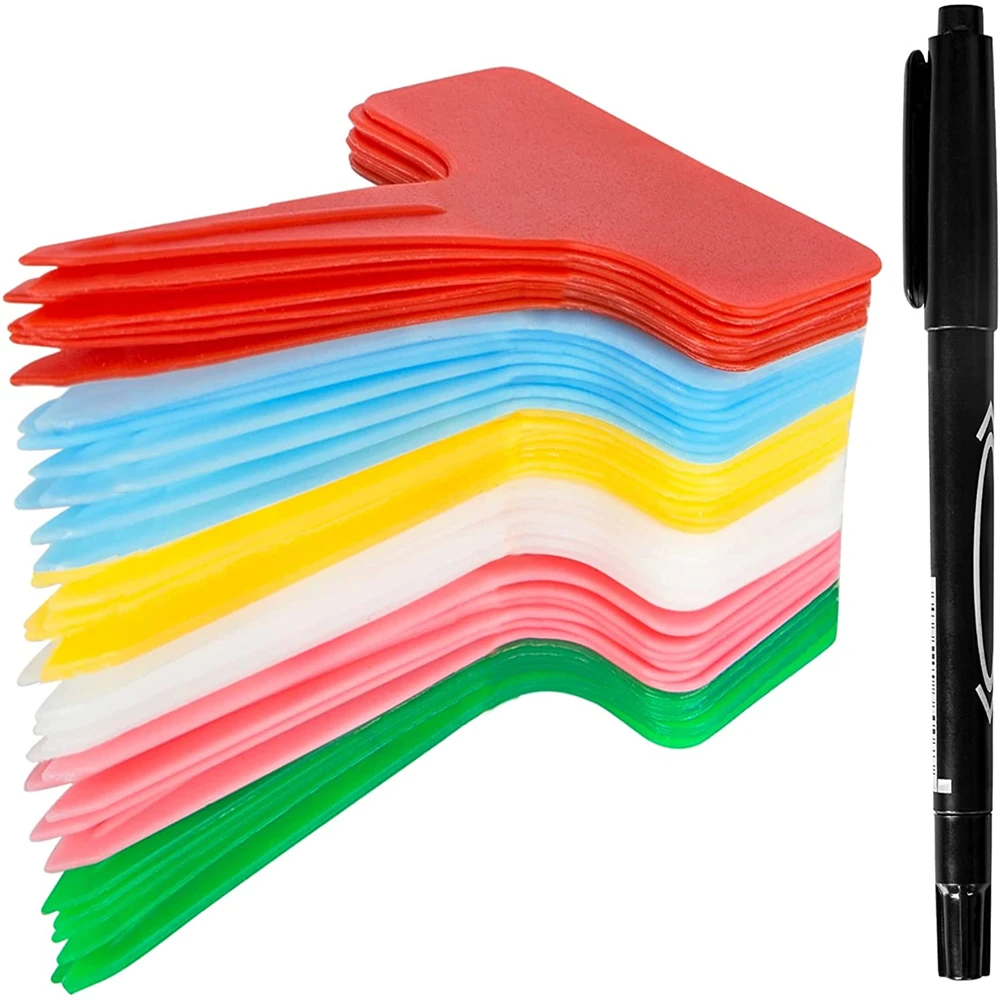 Plant Tags 30Pcs 10CM T-Shape Plastic Waterproof Nursery Garden Labels for Plants Markers Garden Tools for Seedling
