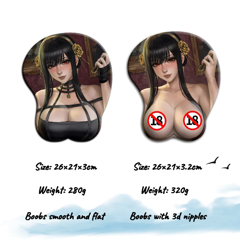 

NSFW Nude 3d Nipples Sexy 3D Breast Mouse Pad SPY x FAMILY Yor Forger Briar Anime Pad with Wrist Oppai Large Table Mat