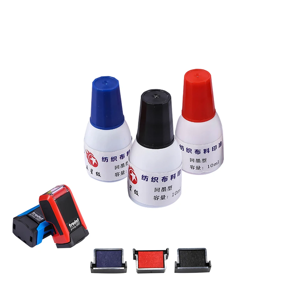 Waterbased self inking stamp ink refill for fabric clothes stamp ink