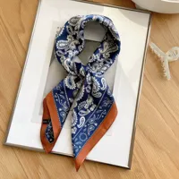 Retro Style Paisley Houndstooth Printed Square Scarf Soft Satin Thin Smooth Neck Scarf Sunscreen Headscarf For Women Head Wrap 1