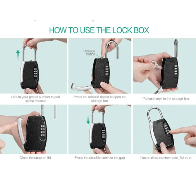 Key Storage Puzzle Box Organizer 4 Digit Combination Password Security Password Lock Keyless Home Key Safe Box 2