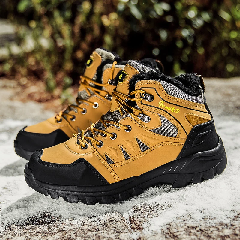 

High-quality Winter Trekking Men's Shoes Warm Plush Hiking Sneakers Men Outdoor Waterproof Travel Sports Shoes Unisex Sneakers