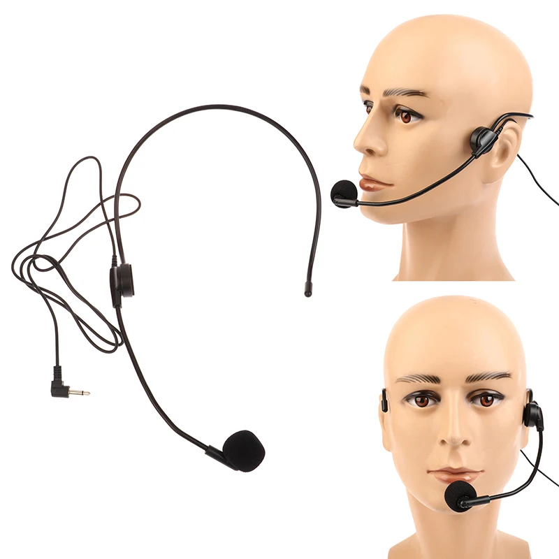 3.5mm 머리에 착용하는 유선 마이크 헤드셋, 음성 증폭기 스피커, 연설용 선명한 사운드 마이크, 교사 회의 가이드