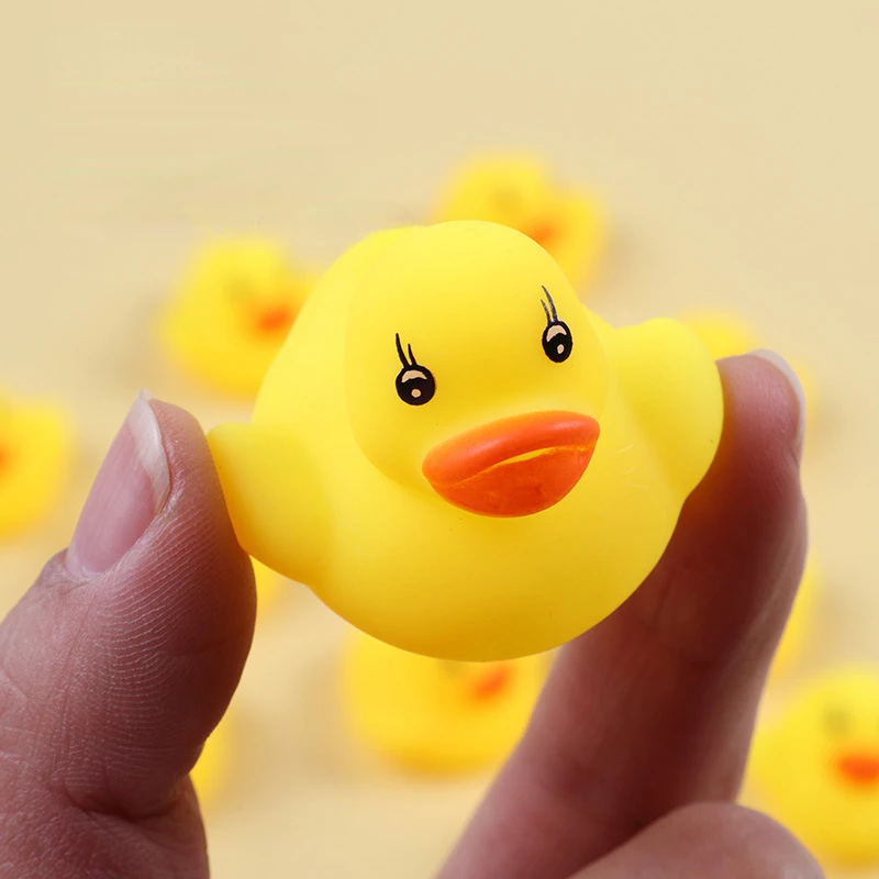 20pcs Cute Baby Kids Squeaky Rubber Small Ducks Baby Shower Water Toys for Baby Children Birthday Favors Gift 3-6years 3
