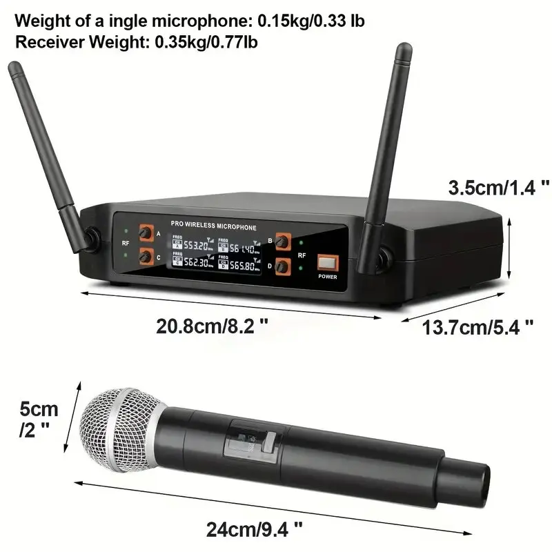 プロ仕様UHFワイヤレスマイクシステム Wireless Microphone Xges-プロフェッショナルワイヤレスuhfマイク、クラシック