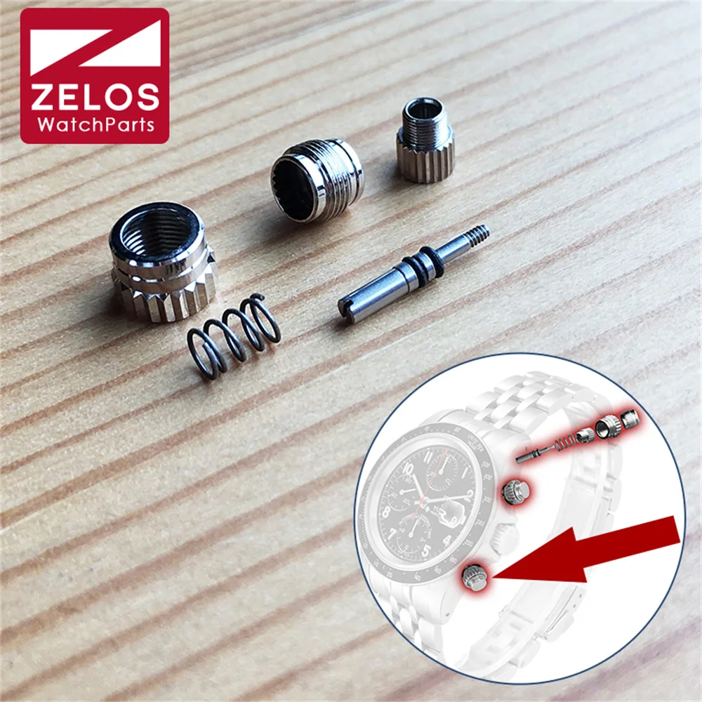 Pulsante Dell'Orologio In Ottone Pusher Per Tudor Prince Date 79260 Cronografo Tiger Watch