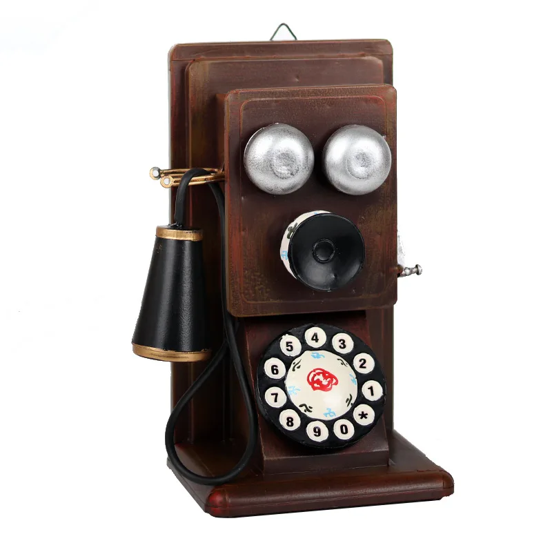 Retro Wall-mounted Telephone Model Creative Milk Tea Shop Bar Nostalgic Decorative Pendant Photo Photography Props