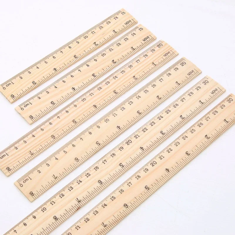 15/20/30cm Wooden Straight Rulers Drawing Tool Desk Accessories Student Teacher Stationery School Office Supplies straight ruler drawing ruler ruler set