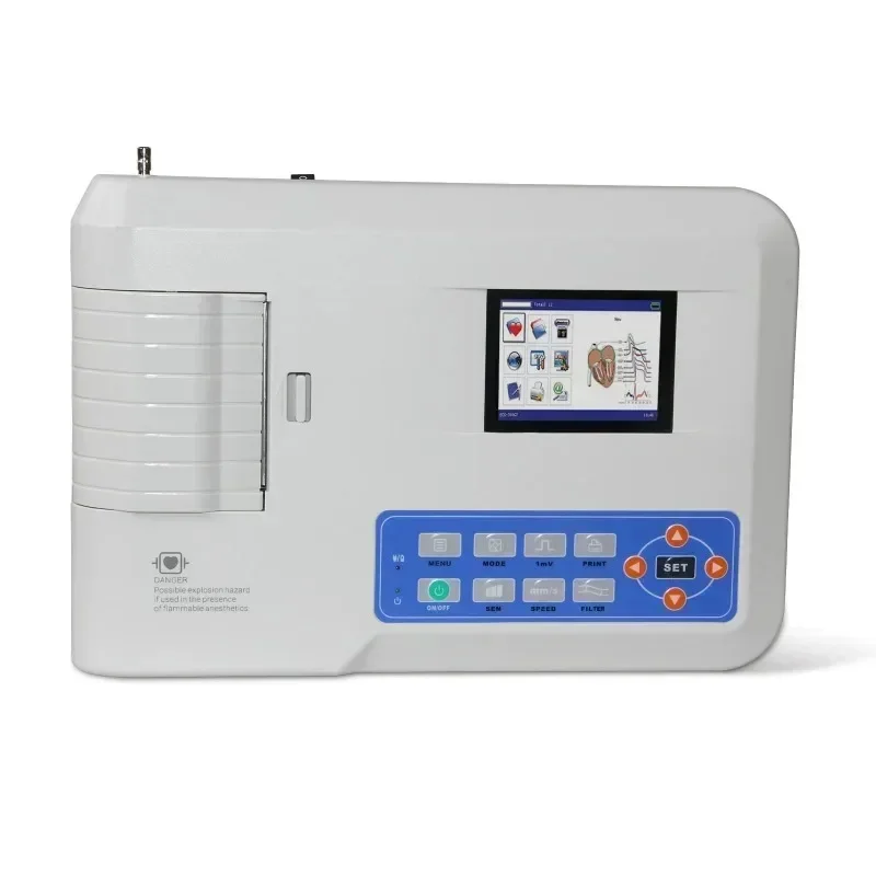 CONTEC ECG300G Digital 3 Channel 12 Leads ECG/EKG Machine Human/Veterinary Use Electrocardiograph
