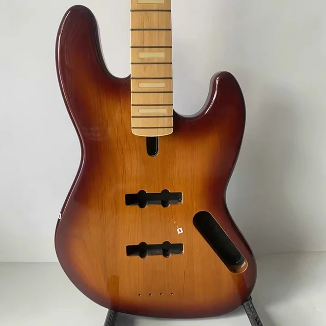 未完成ジャズベースキット、メイプルネックとフィンガーボード付き 