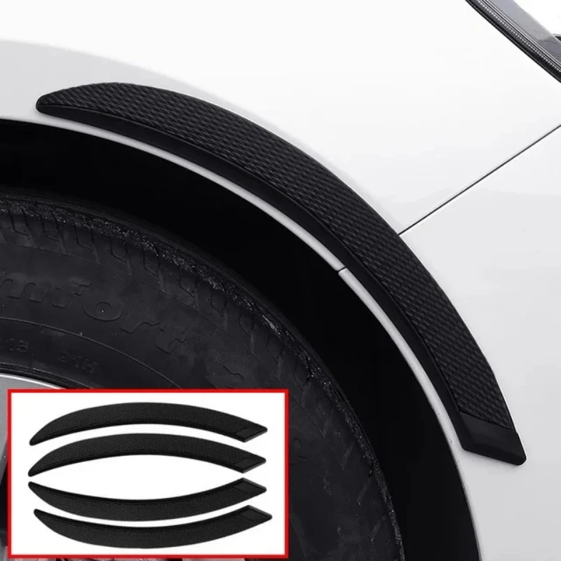 Give Your Ride A Sporty Look: 2x Carbon Fiber Black Fender Arch Trim Stickers (15.7" X 1.5")