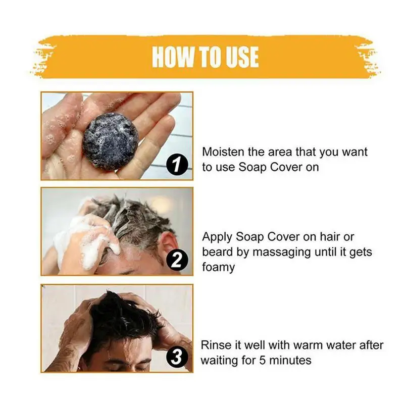 Hair Darkening Shampoo Bar Polygonum Gray Hair Coverage Soap Strengthen Growing Color Correcting Anti Fall Shampoo