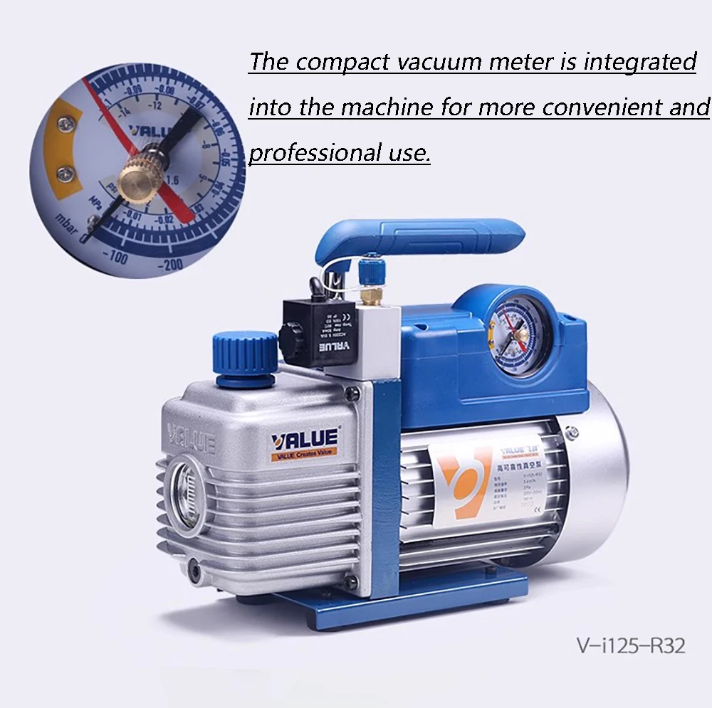 VALUE Vi125-R32 Refrigeration Vacuum Pump Kits for Air Conditioning R32 1234yfl Refrigerant Maintenance With Free Accessories