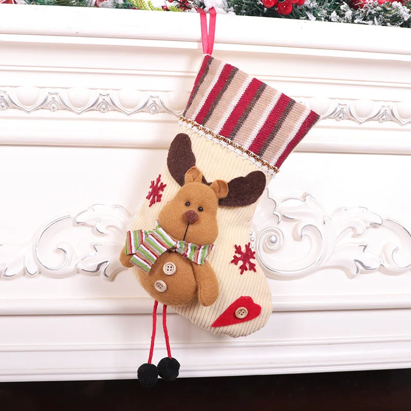 Christmas Gift Bags Christmas Stockings Gift Bags Christmas Sock Kids Candy Bag Gift Santa Claus Snowman Socks Xmas Tree Ornament Christmas Stocking Decoration For Home