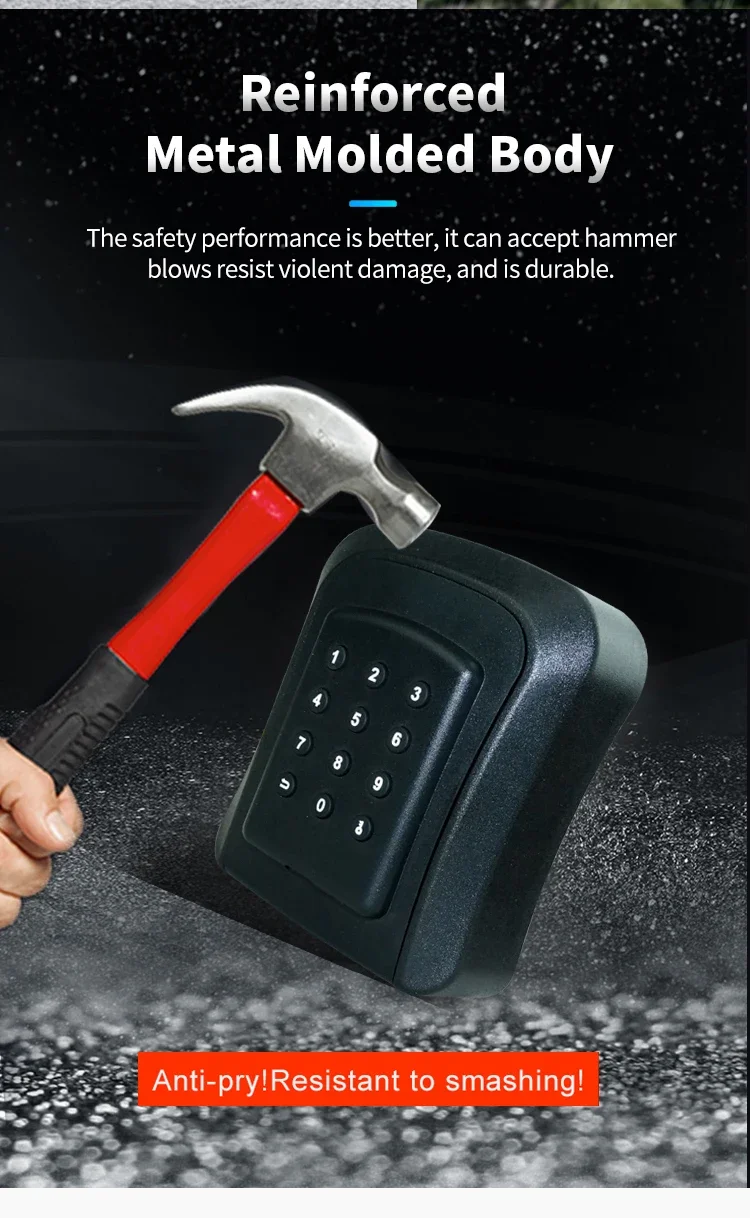 Tuya/TTlock Smart Password Key Box Outdoor IP65 Waterproof Anti-theft Box Safe Security Intelligent ABS/Metal Smart Wall Mount